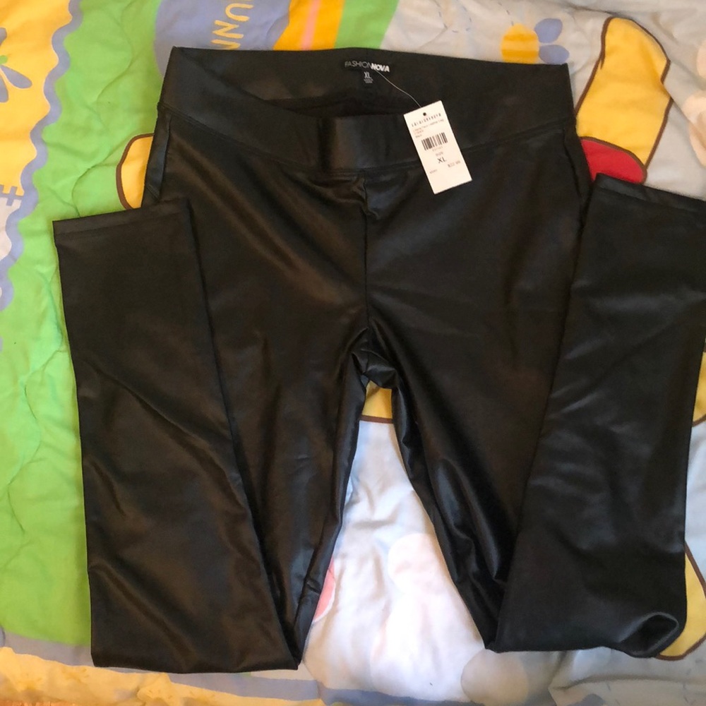 Faux leather leggings